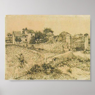 Poster Van Gogh - porta da entrada a uma fazenda com