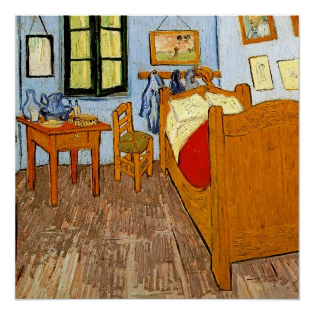 Pôster Van Gogh: Quarto de Vincent em Arles, 1889 (Frente)