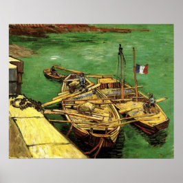 Poster Van Gogh Quay com Homens Descarregando Bargas de A