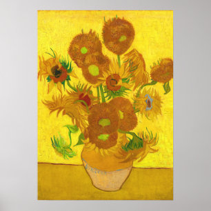 Poster Van Gogh Quinze Girassóis Em Uma Arte Bela Vaso
