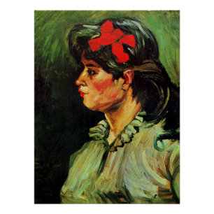 Pôster Van Gogh - Retrato da Mulher com Fita Vermelha