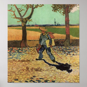 Poster Van Gogh - retrato de auto na estrada a Tarascon