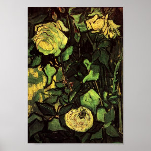 Poster Van Gogh - rosas e besouro