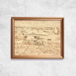 Poster Van Gogh Sketches Harvest The Plain Art