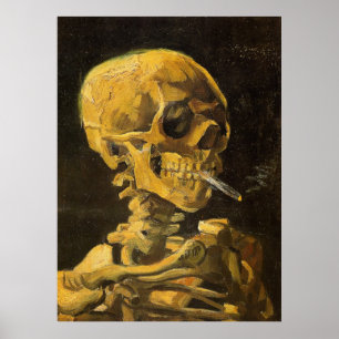 Poster Van Gogh Skull com Cigarro queimado