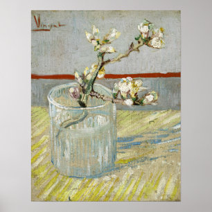 Poster Van Gogh - Sprig De Amêndoa Flutuante Num Vidro
