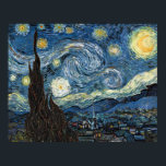 Pôster Van Gogh Starry Night<br><div class="desc">Vincent Van Gogh Starry Night,  obra-prima,  trabalho de arte de vintage em produtos modernos do Zazilicious</div>