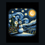 Poster Van Gogh Starry Night Christmas Snowman Winter Sno<br><div class="desc">Van Gogh Starry Night Christmas Snowman Winter Snownight Night</div>