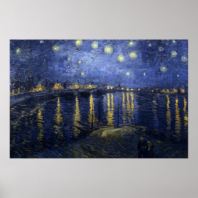 Poster van Gogh - Starry Night Over the Rhone (1888) (Frente)