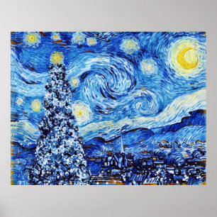 Poster Van Gogh Starry Night - White Christmas Tree Poste