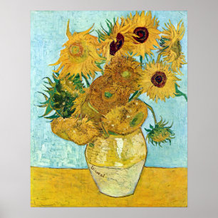 Poster van Gogh Still Life Vase com Doze Girassóis