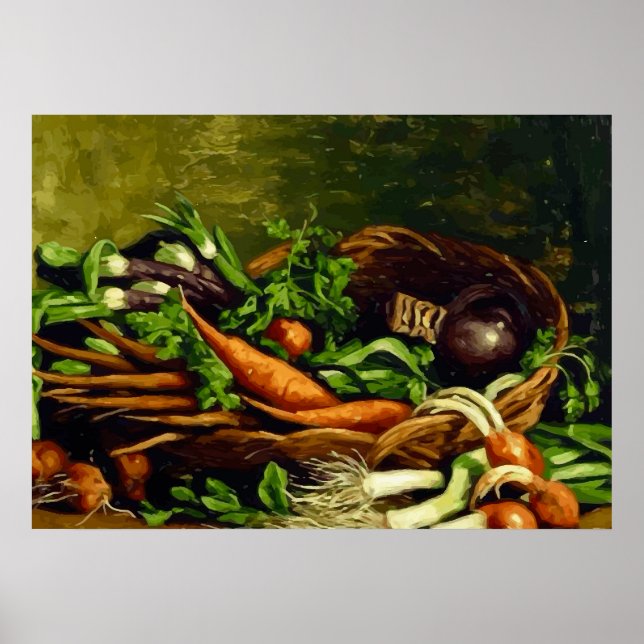 Poster Van Gogh Still Life with Basket of Vegetables  (Frente)