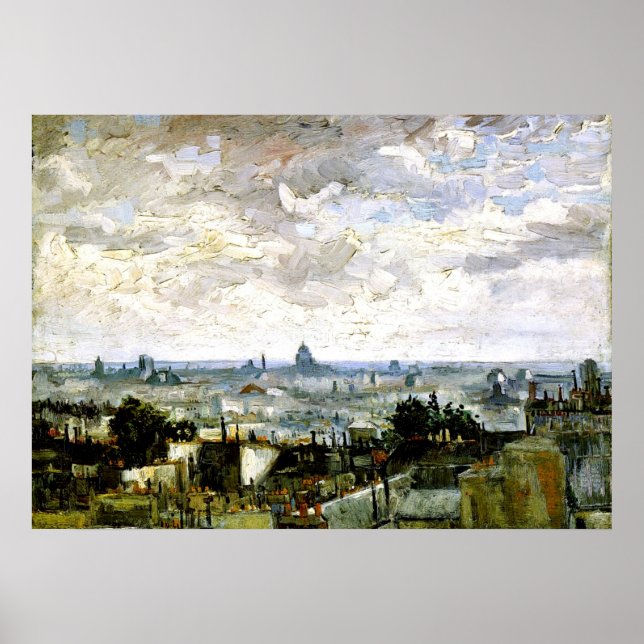 Pôster Van Gogh - Telhados de Paris (Frente)