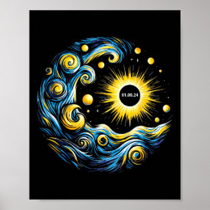 Poster Van Gogh Total Eclipse Solar 8 de abril de 2024
