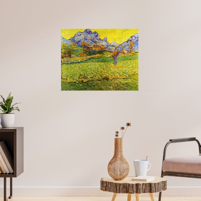 Poster Van Gogh - Um Prado na Montanha, (Sala de Estar 3)