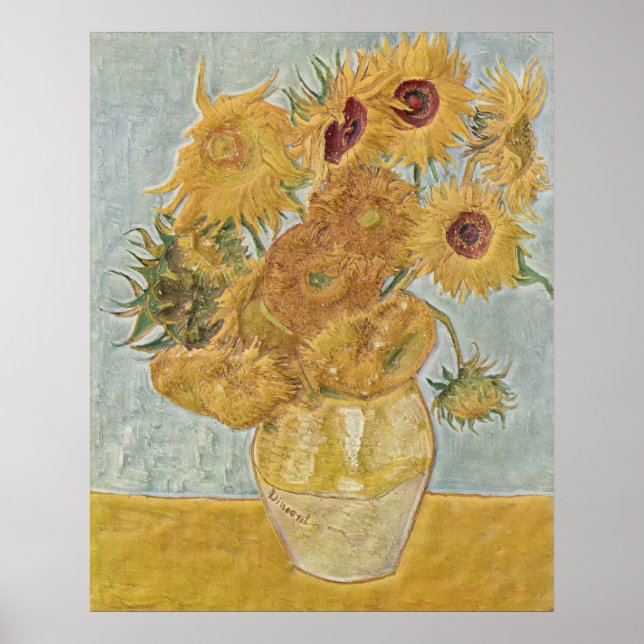 Poster Van Gogh - Vase 12 Girassóis (Frente)