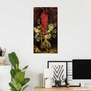 Poster Van Gogh Vase com Gladioli e Cravos