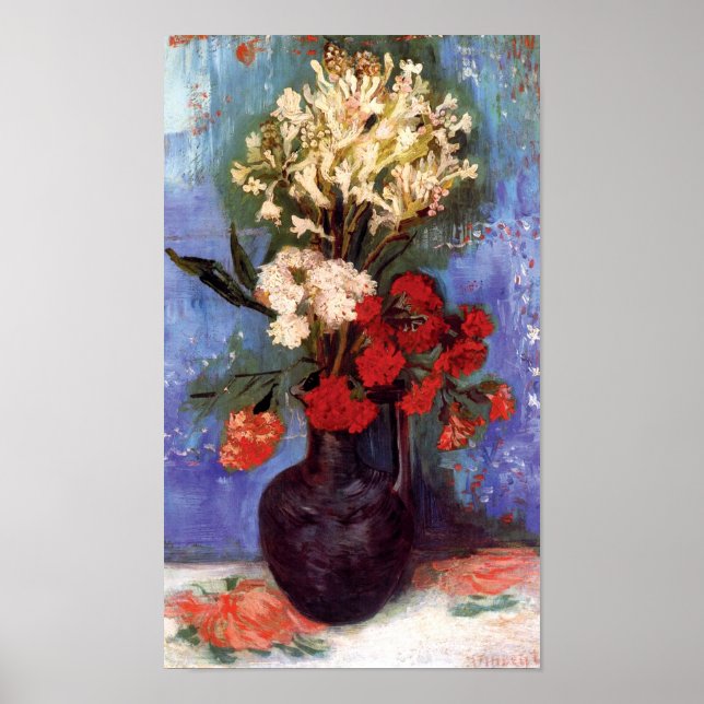 Poster Van Gogh - Vaso Com Cravos E Outras Flores (Frente)