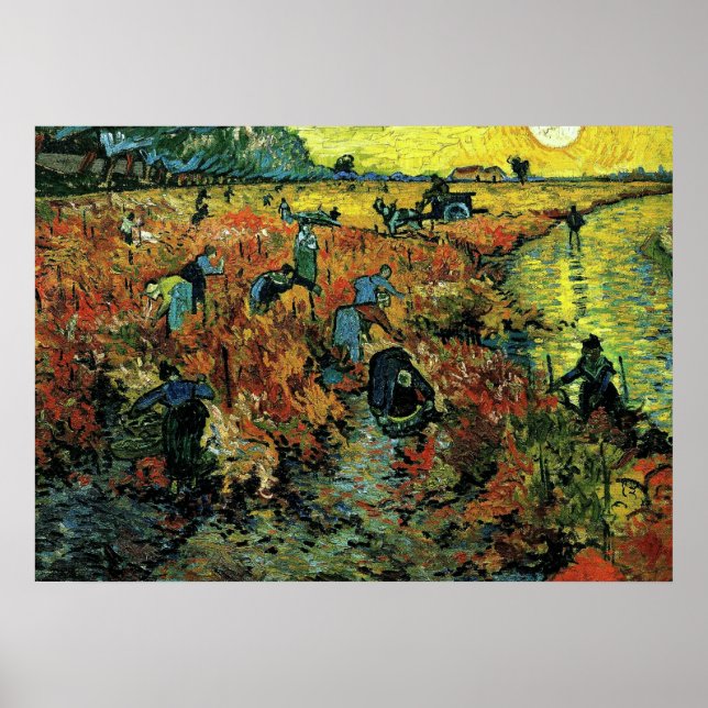 Pôster Van Gogh - Vinhas Vermelhas em Arles (Frente)
