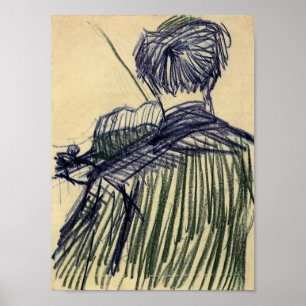 Poster Van Gogh - violinista visto da parte traseira