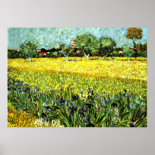 Poster Van Gogh - Vista de Arles com Irrises, 1888