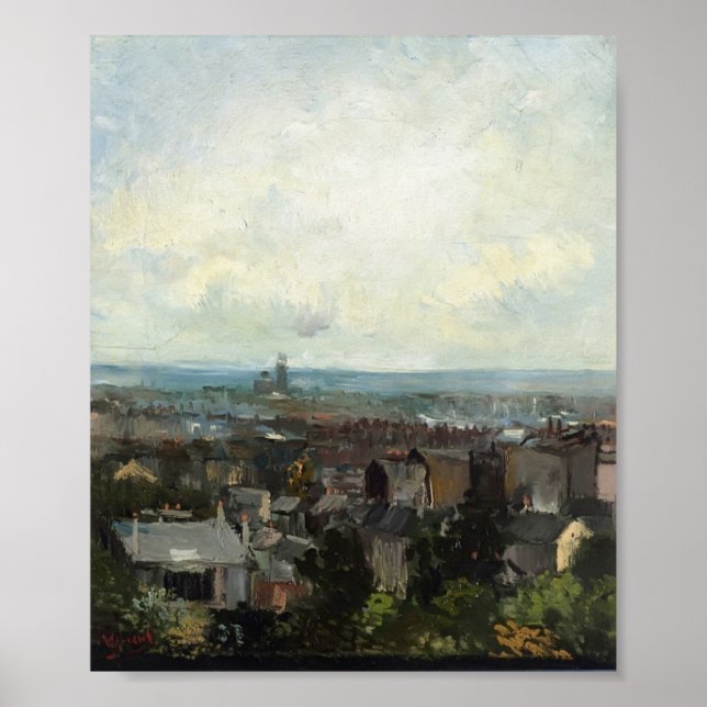 Poster Van Gogh - Vista de Paris perto de Montmartre (Frente)