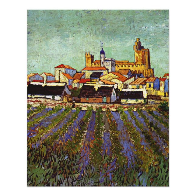 Pôster Van Gogh - Vista de Saintes-Maries (Frente)