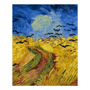 Pôster Van Gogh Wheat Fields impressionista Painting