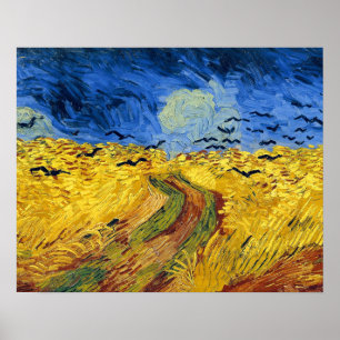 Poster Van Gogh Wheat Fields impressionista Painting