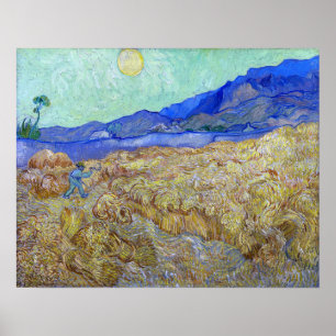 Poster Van Gogh - Wheatfield Com Um Ceifador