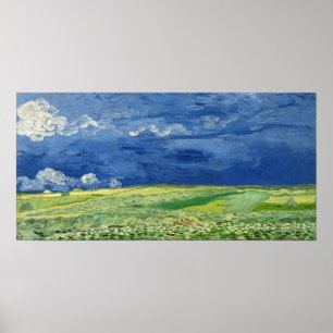 Poster Van Gogh - Wheatfield Sob Thunderclouds