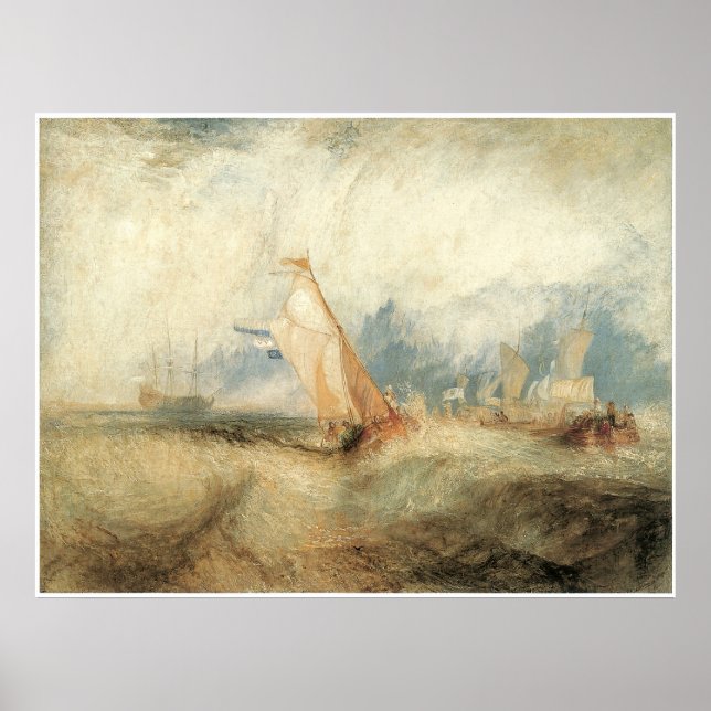 Pôster Van Tromp, Navios no Mar J.M.W. Turner (Frente)