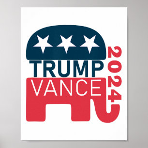 Poster Vance 2024 Presidente Vota Maga Eleitoral American