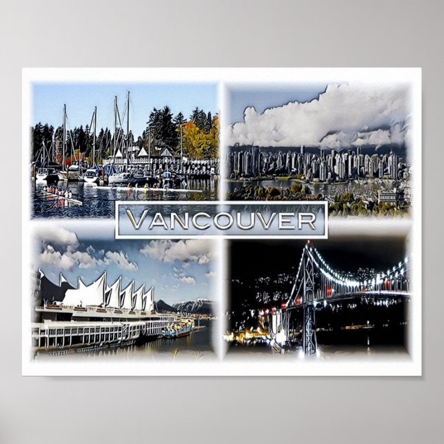 Poster Vancouver - Canadá - Mosaico - (Frente)