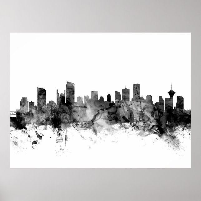 Pôster Vancouver Canada Skyline (Frente)