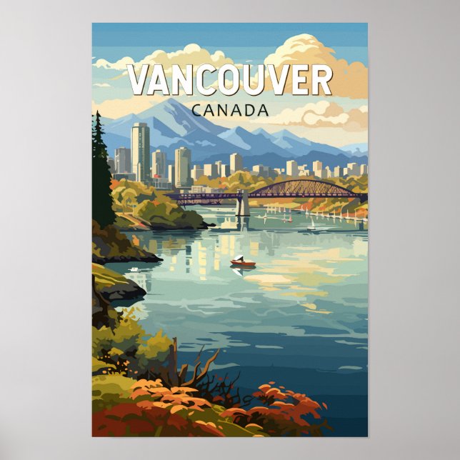 Poster Vancouver Canadá Viagem Arte Vintage (Frente)