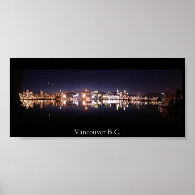 Pôster Vancouver Night Panorama (Frente)