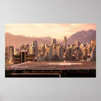 Poster Vancouver Skyline Sunrise Panorama