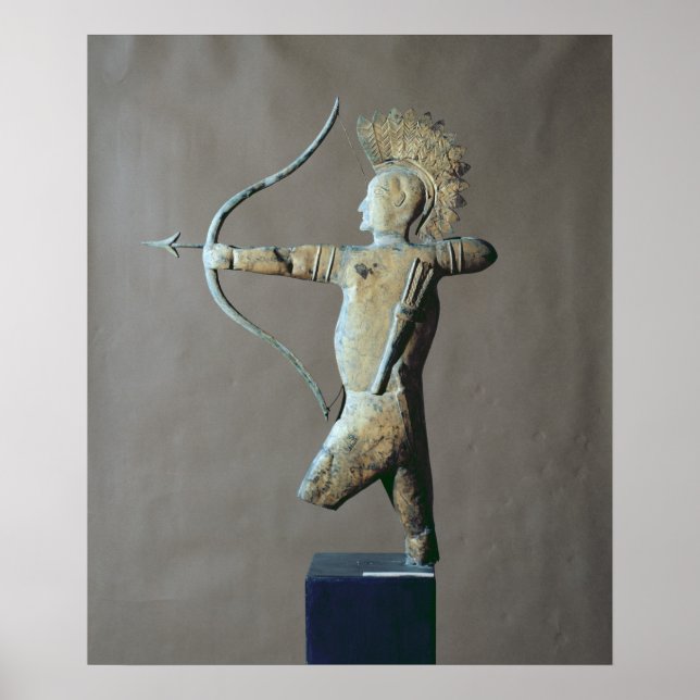 Pôster Vane meteorológica sob a forma de índio americano (Frente)