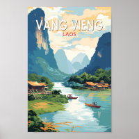 Vang Vieng Laos Viagem Art Vintage