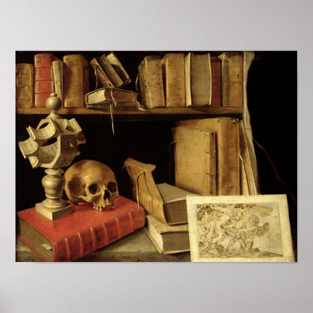 Poster Vanitas com relógio de sol, c.1626-40 (Frente)