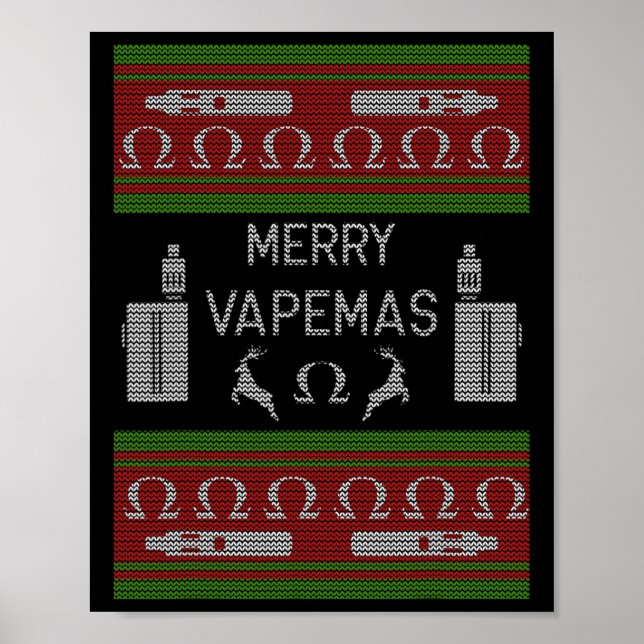 Poster Vapemas de feliz - Vapacidade de um suéter de Nata (Frente)
