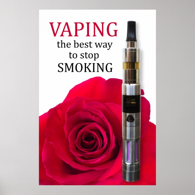 Poster Vaping e rosa (Frente)