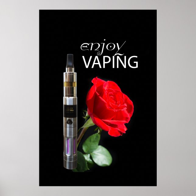 Pôster Vaping e rosa (Frente)