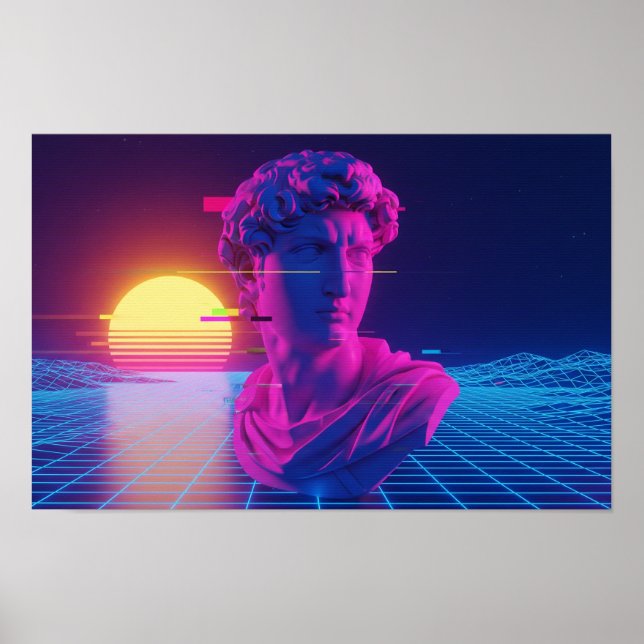 Poster Vaporwave Roman Bust (Frente)