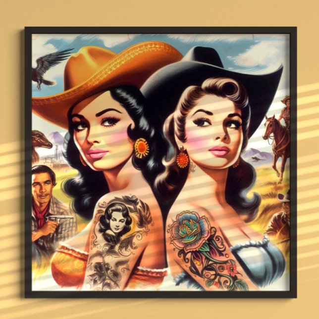 Poster Vaqueiras Tatuadas Vintage (Criador carregado)