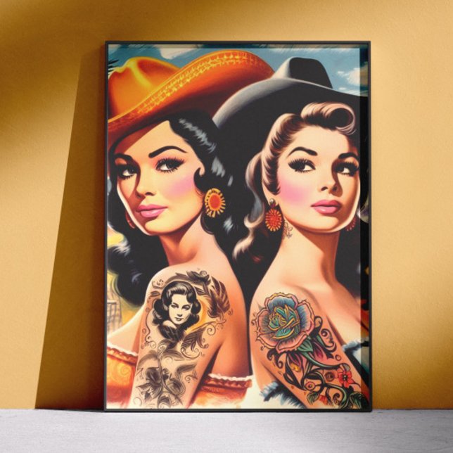 Poster Vaqueiras Tatuadas Vintage (Criador carregado)