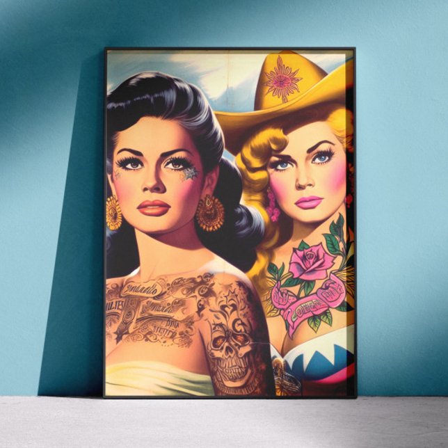 Poster Vaqueiras Tatuadas Vintage (Criador carregado)