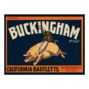 Pôster Vaqueiro da arte da etiqueta da caixa da fruta do