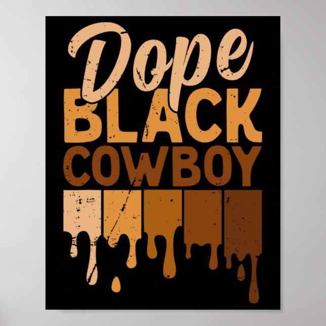 Poster Vaqueiro Negro Droga Melanina Africano Rodeio Mês  (Frente)